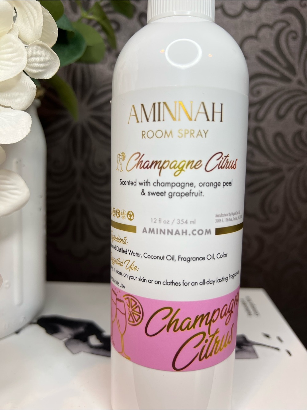 AMINNAH Champagne Citrus Room Spray - 12oz - Picture 2 of 3